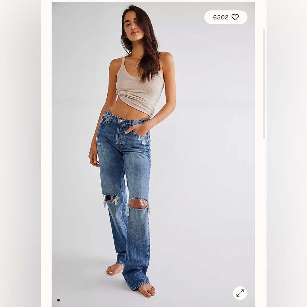 Free People Wild Flower Boyfriend Jean